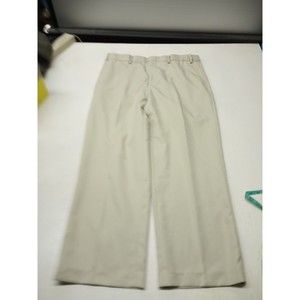 Men’s Adjust-A-Band White Tan Lightweight Dress Pants Size 36S Flat Front